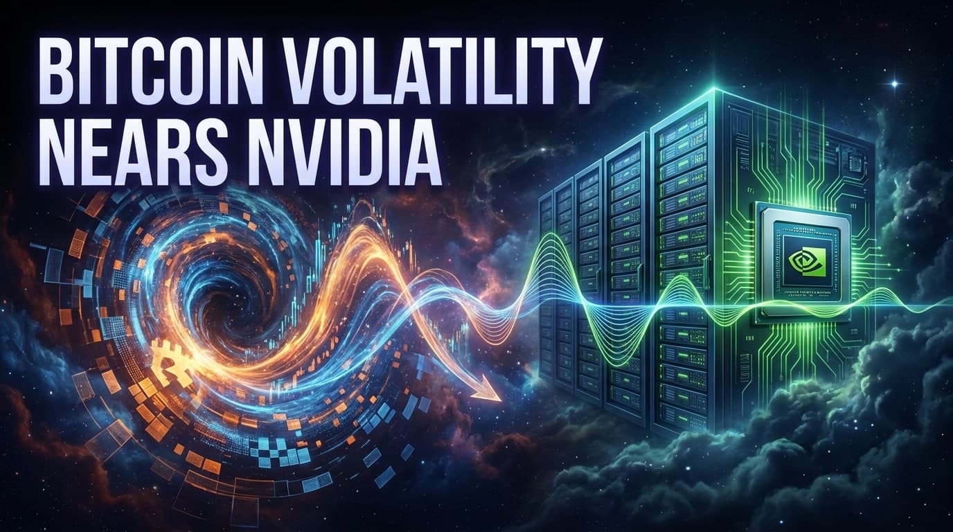 Bitcoin Volatility Drops Near Nvidia Levels, Price Dips