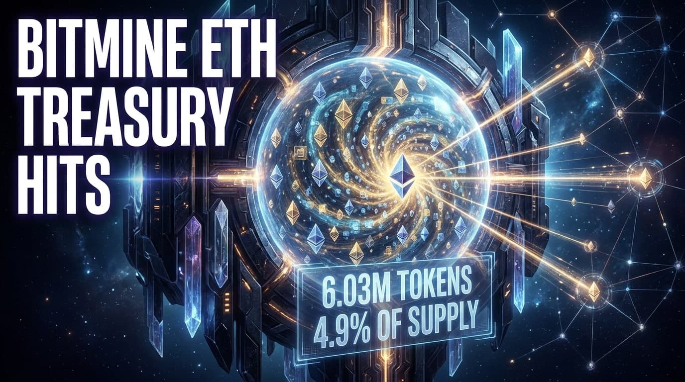 Bitmine ETH Treasury Hits 6.03M Tokens, 4.9% of Supply