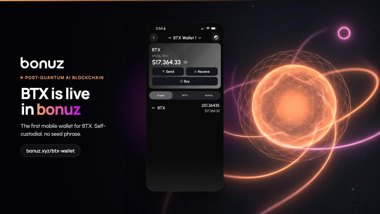 BTX wallet live inside bonuz mobile app