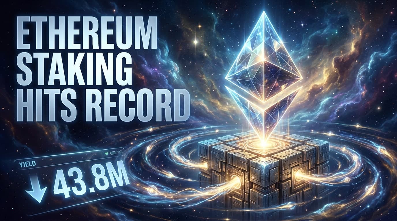 Ethereum Staking Hits Record 43.8M ETH as Yields Fall