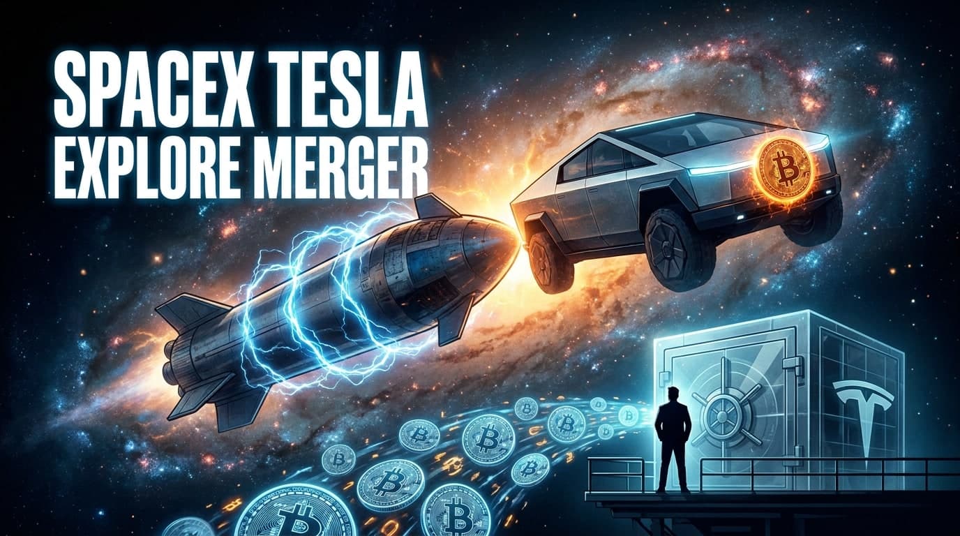 SpaceX, Tesla Explore Merger Combining 30,221 BTC Treasury